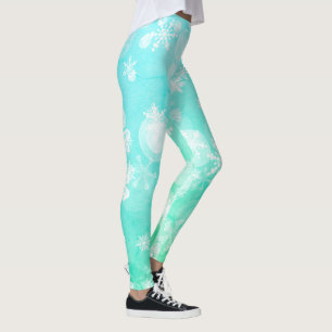 Leggings de flocos de neve femininos