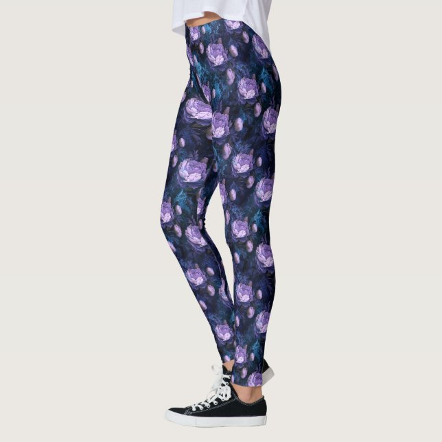 Leggings de Flores de Púrpura (Esquerda)