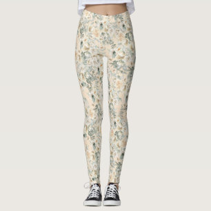 Leggings de Flores de Vintage com bonito Watercolo