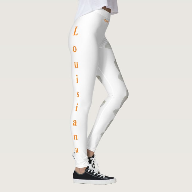 Leggings de Flores do Estado da Louisiana Branca (Direita)