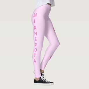 Leggings de Flores do Estado Minesota Rosa