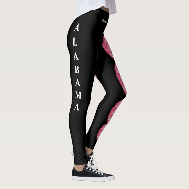 Leggings de Flores do Estado Negro do Alabama Came (Direita)