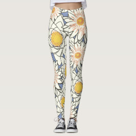 leggings de flores grandes para mulheres zazzle