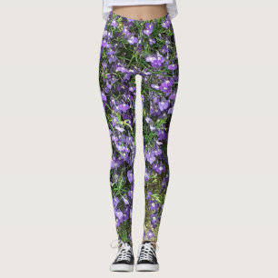 Leggings de Flores Roxas