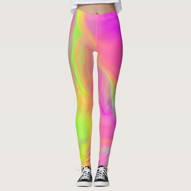 Leggings de fluxo neon (Frente)