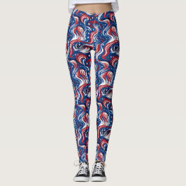 Leggings de Fluxos Patrióticos - Diversão