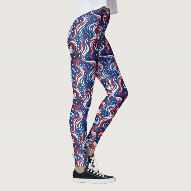 Leggings de Fluxos Patrióticos - Diversão (Direita)