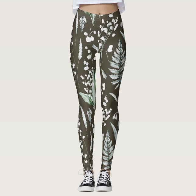Leggings de folhagem Forrest (Frente)