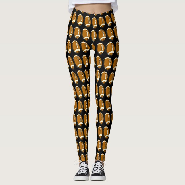 Leggings de futebol marrom e negro (Frente)