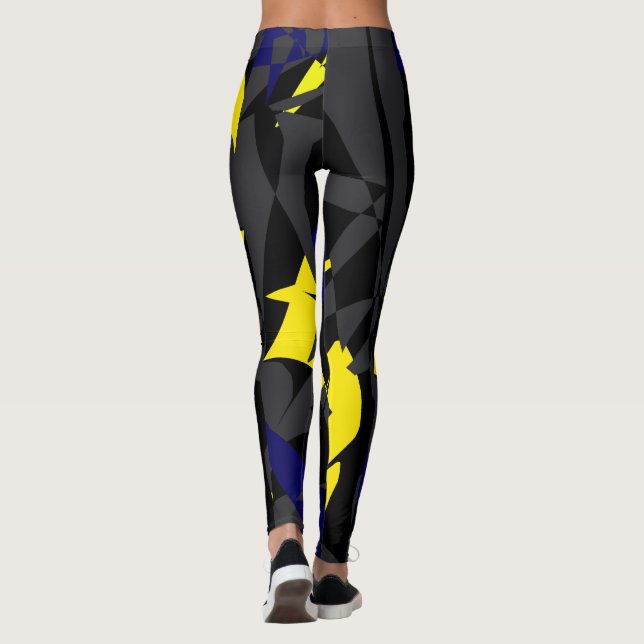 Leggings de Geometria Abstrata Funky (Verso)