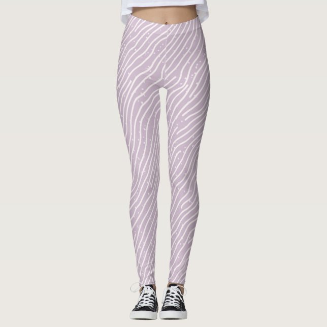 Leggings de Ginásio com Estampa de Linha Ondulada  (Frente)