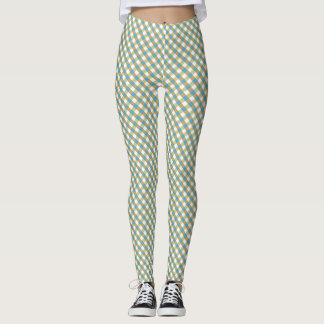 Leggings de Gingham Verde-Castanho