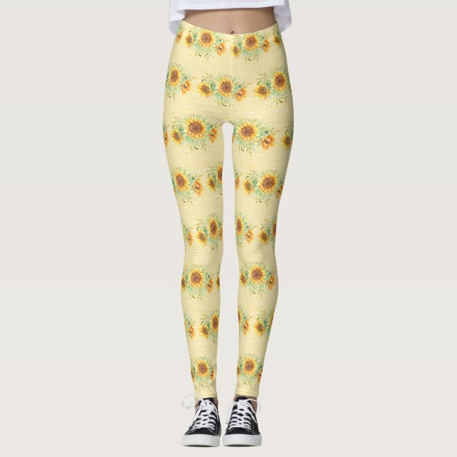 Leggings de girassol em amarelo (Frente)
