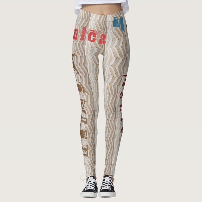 Leggings de Girls de Nome Personalizado (Frente)