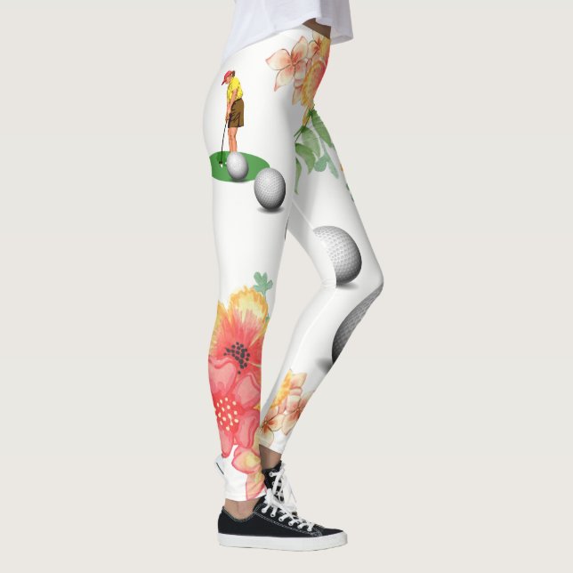 Leggings de Golfe Floral para Golfistas (Direita)