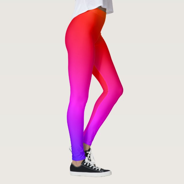 Leggings de Gradação de Luz Neon-Rosa Púrpura (Direita)