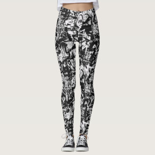 Leggings de Grafite preto e branco em chic urbano