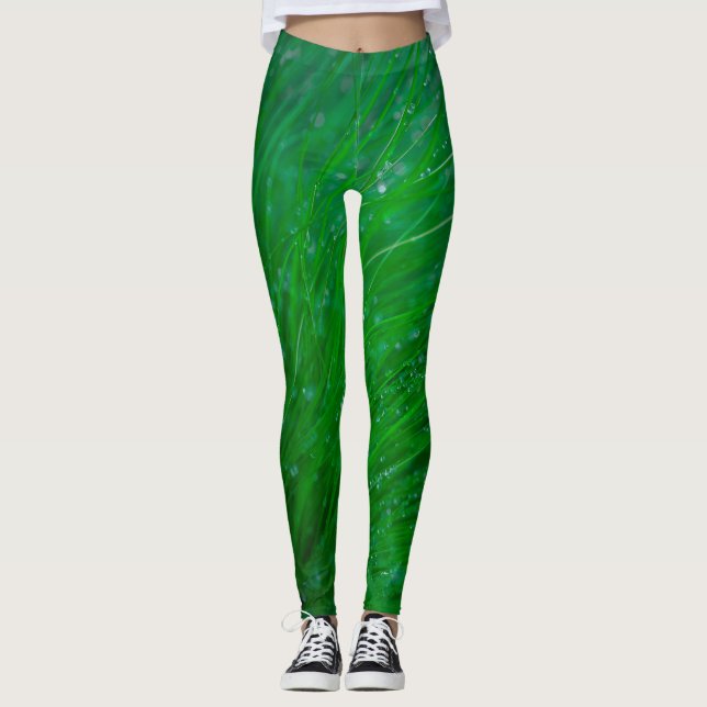 Leggings de Grama - Leggings com Desenho de Orvalh (Frente)