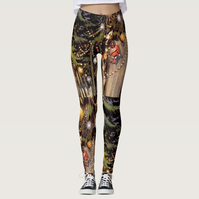 Leggings de guindaste natalino (Frente)