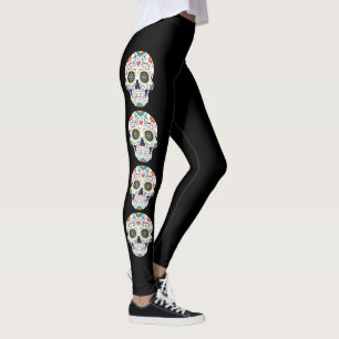 Leggings de Halloween com Silhueta de Caveira Bran