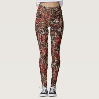 Leggings de Halloween Gótico com Videira de Abóbor