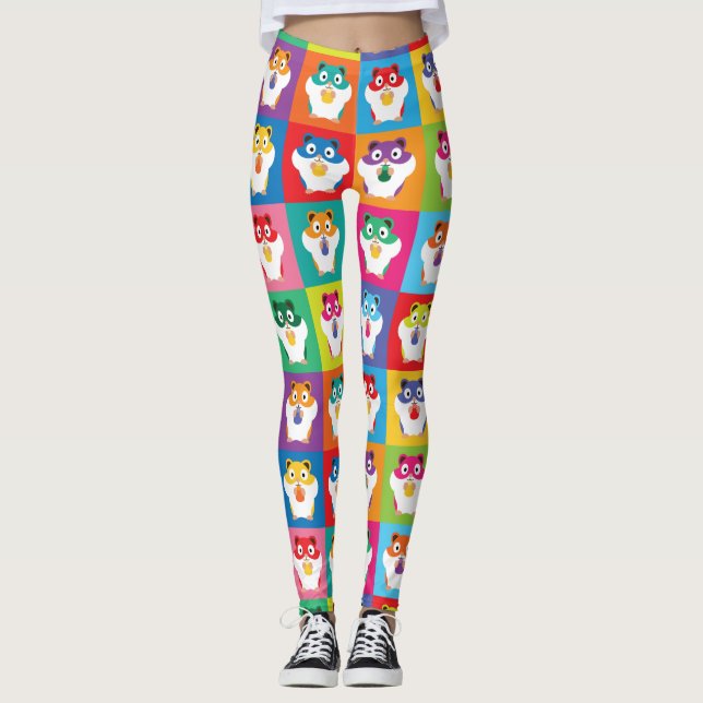 Leggings de Hamsters de pop Art (Frente)