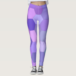 leggings de hexágonos roxos