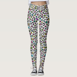 Leggings de impressão colorido de leopardo