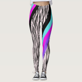 Leggings de impressão de animais de zebra rosa col