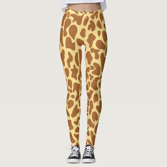 Leggings de impressão de animais Giraffe (Frente)
