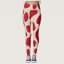 Leggings de impressão de animais vermelhos