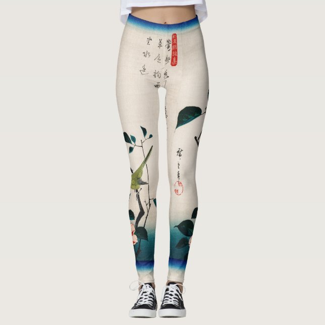 Leggings de IMPRESSÃO de AVES JAPONESES (Frente)