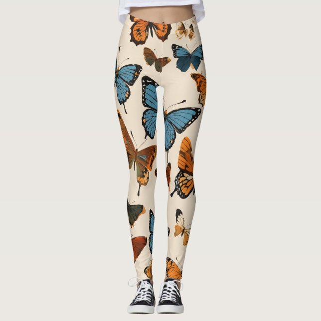 Leggings de Impressão de borboletas charmosas para (Frente)