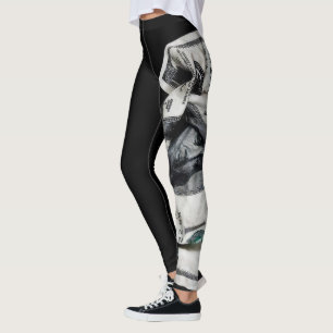 Leggings de Impressão de Dinheiro de Streetwear
