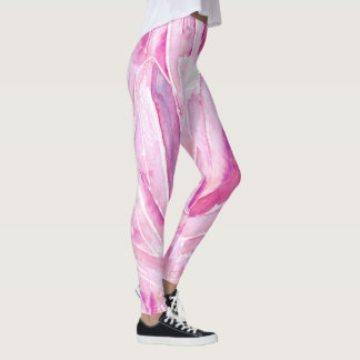 Leggings de Impressão de Padrão de Cristais Rosa b