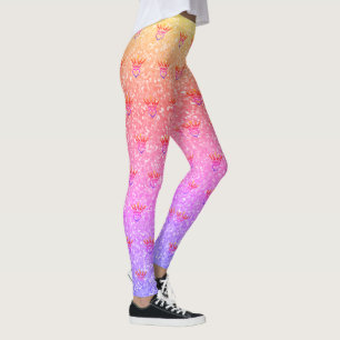 Leggings de Impressão de Pastel Coronário e Cora