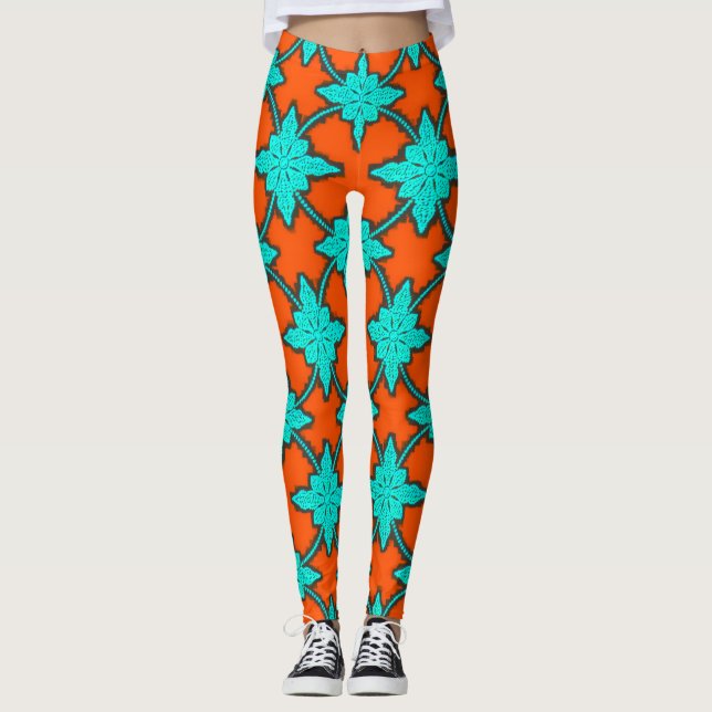 Leggings de Impressão Digital Vibrante - Ajuste Pe (Frente)