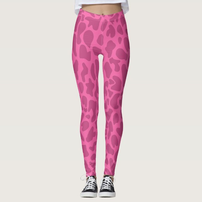 Leggings de impressão em animais rosa (Frente)