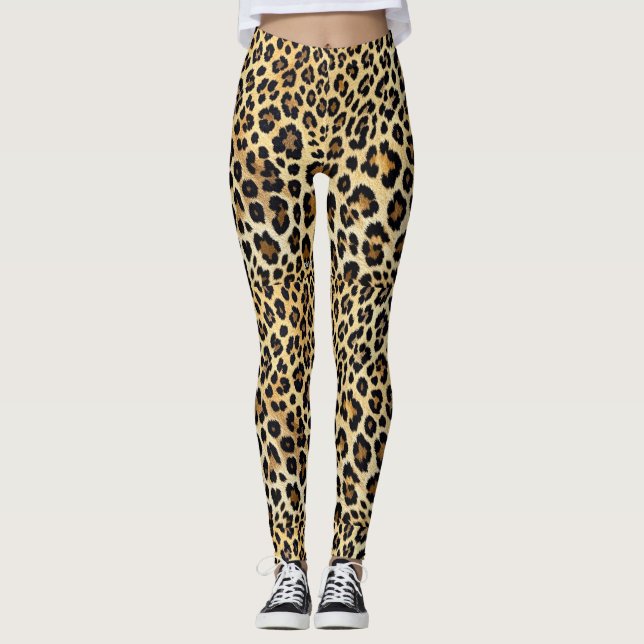Leggings de impressão leopardo (Frente)