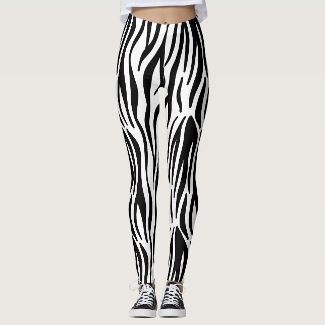 leggings de impressão zebra (Frente)
