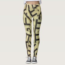 Leggings de Ioga Abstratos com Motivo de Chave Dou