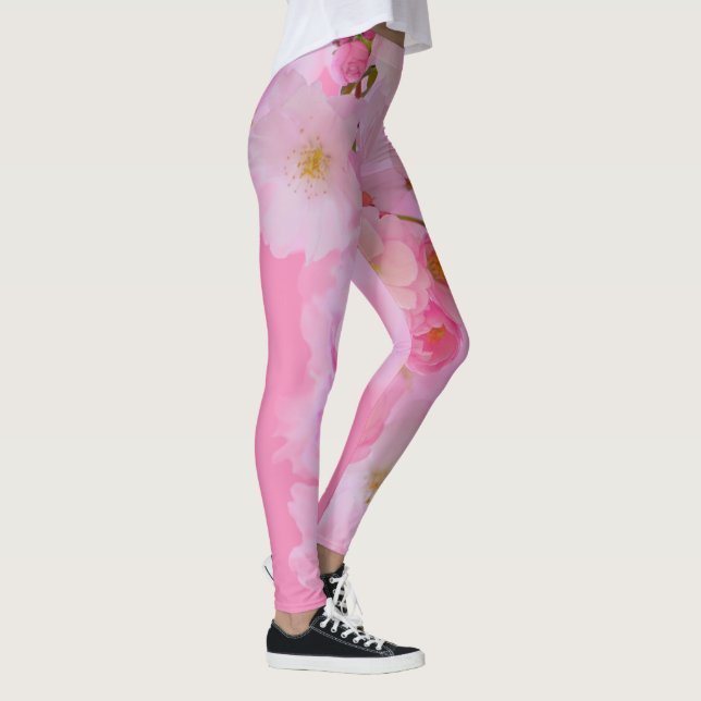Leggings de ioga do Flor Rosa (Direita)