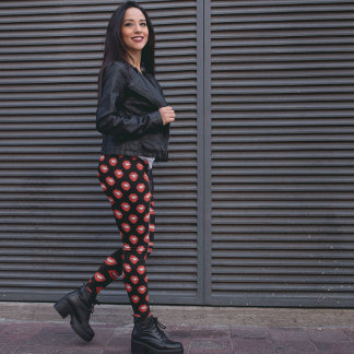 Leggings de lábios quentes - Lindo