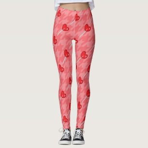 leggings de lápis de coração roxas