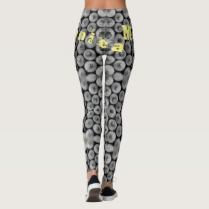 Leggings de Lápis Preto e Branco de Nome Personal