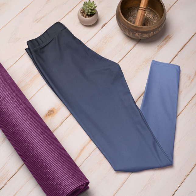 Leggings de madeira azul de cor de tendência do ou (Mockup 1 Jewel Blue)