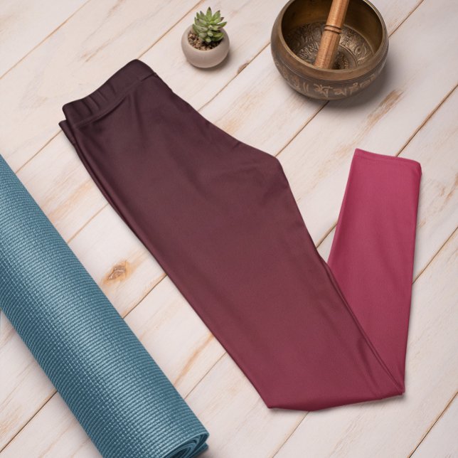 Leggings de madeira magenta vibrantes de cor de te (Mockup 1 Vibrant Magenta)