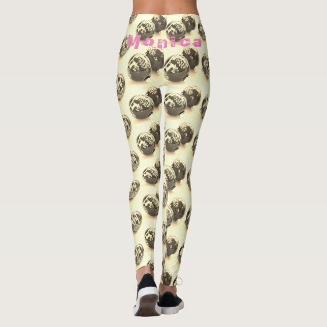 Leggings de Malhação de Nomes Personalizados (Verso)