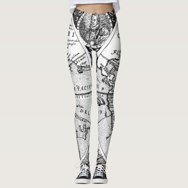 Leggings de Mapa Vintage (Frente)