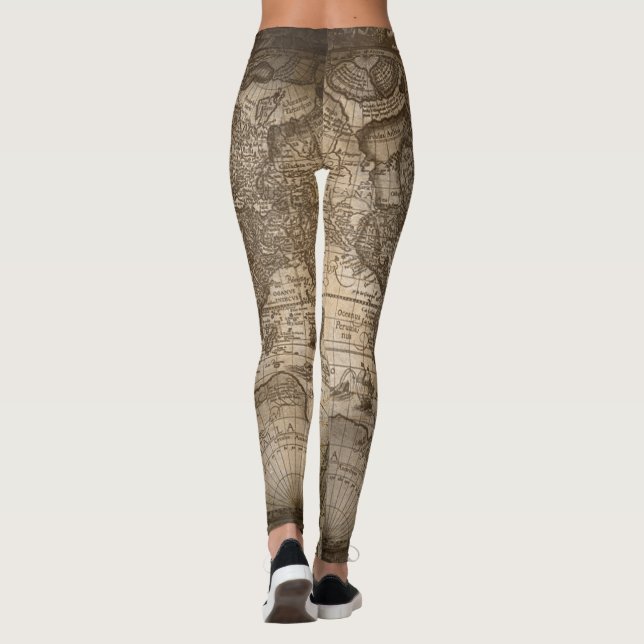 Leggings de mapas antigos (Verso)